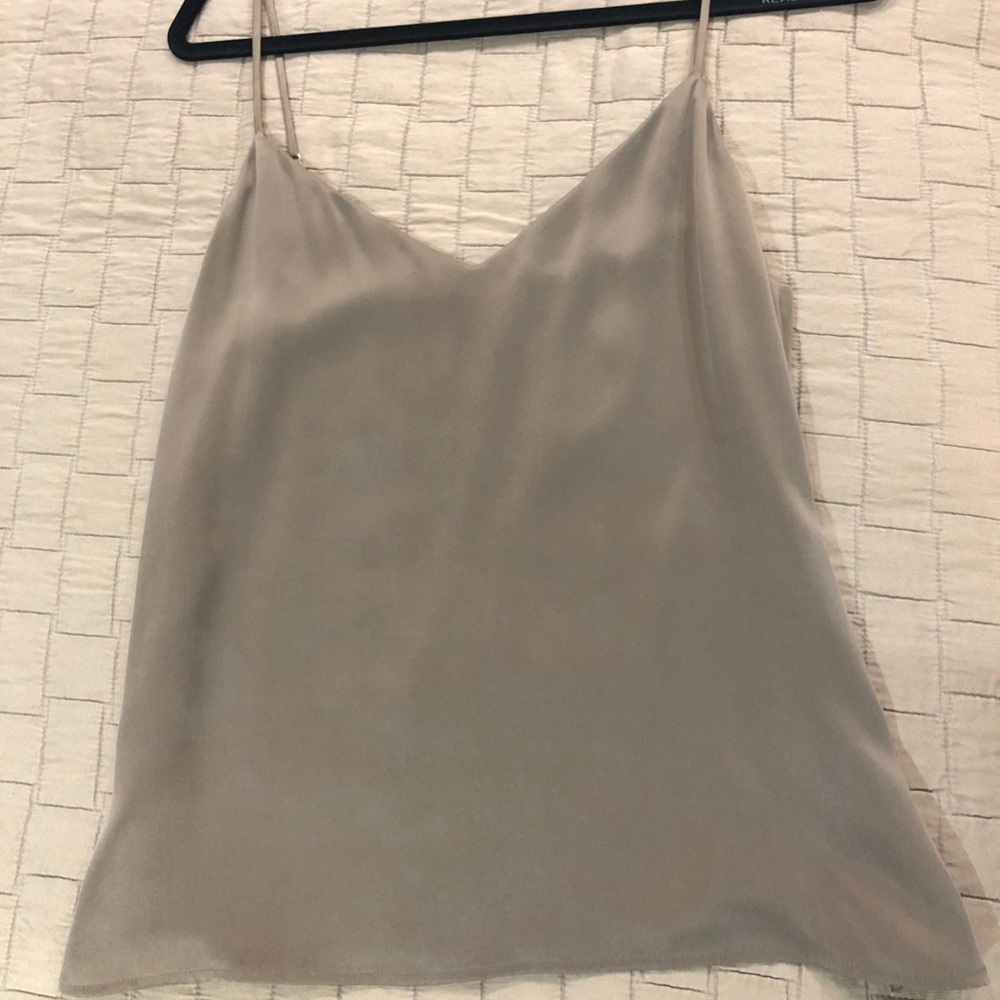 L’agence silk tank top in taupe